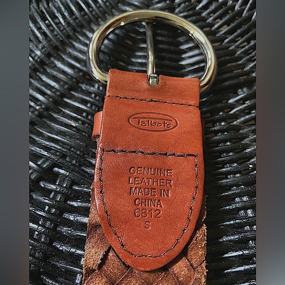 Talbots 100% Genuine Leather Brown Woven Belt Size S (39”) - Picture 7 of 14